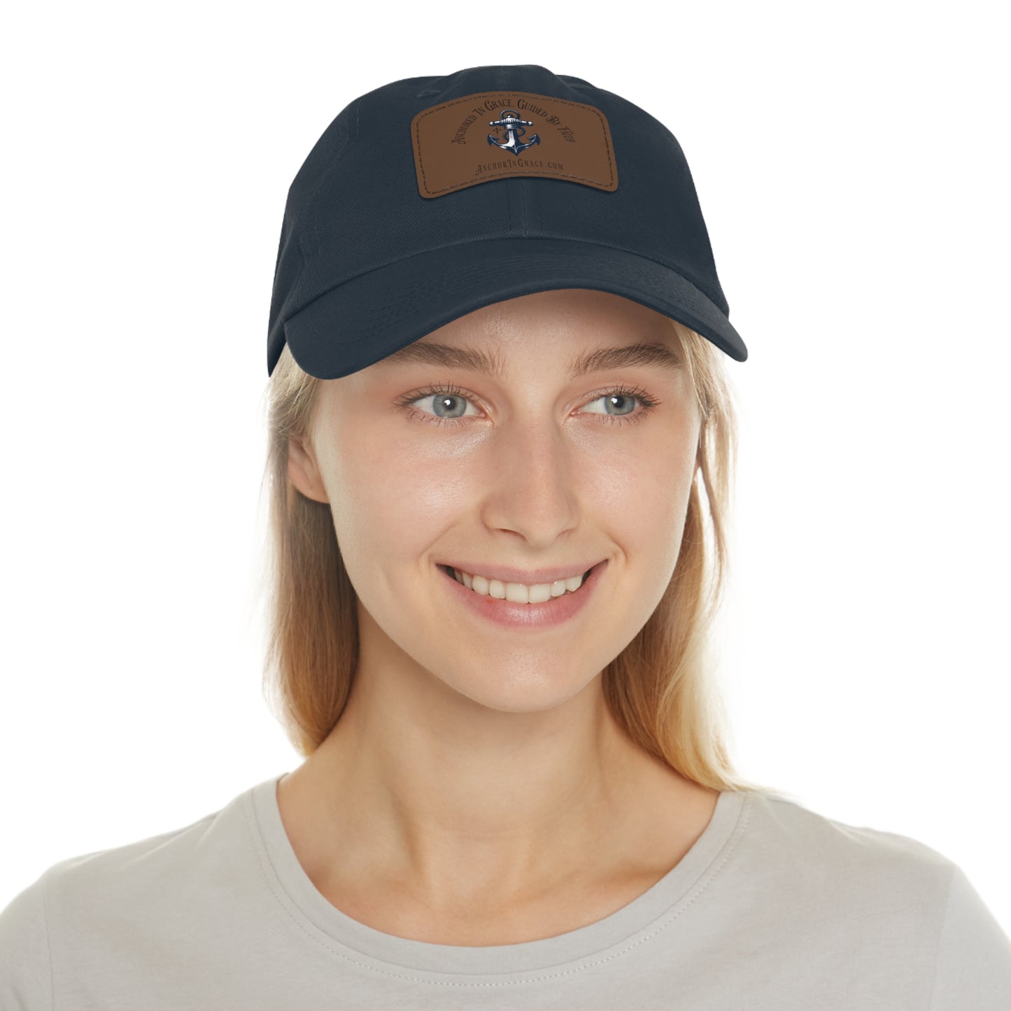 Stylish Hat with Leather Anchor Patch - Perfect Gift & Casual Wear