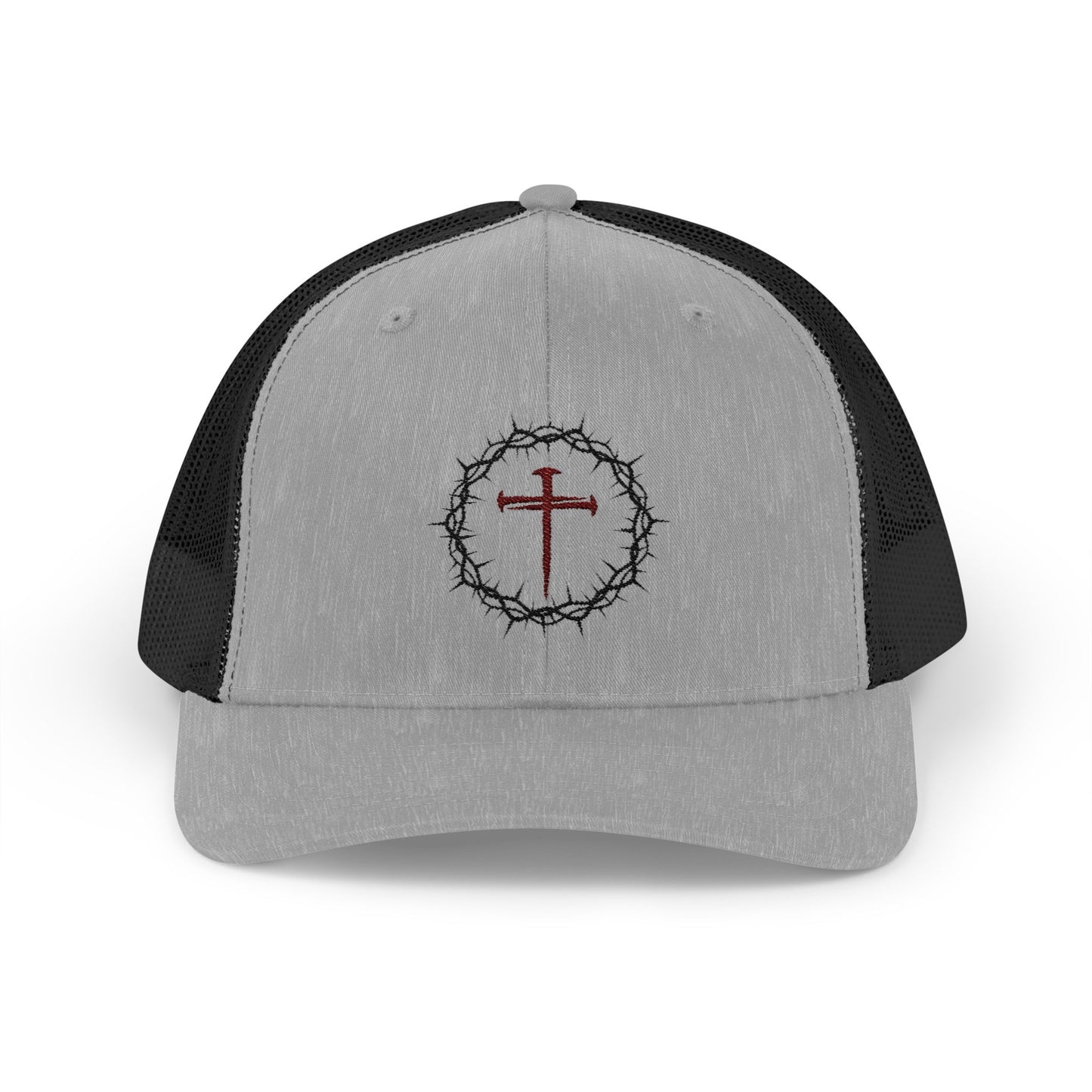 Faith-Inspired Snapback Trucker Cap with embroidered Cross Design