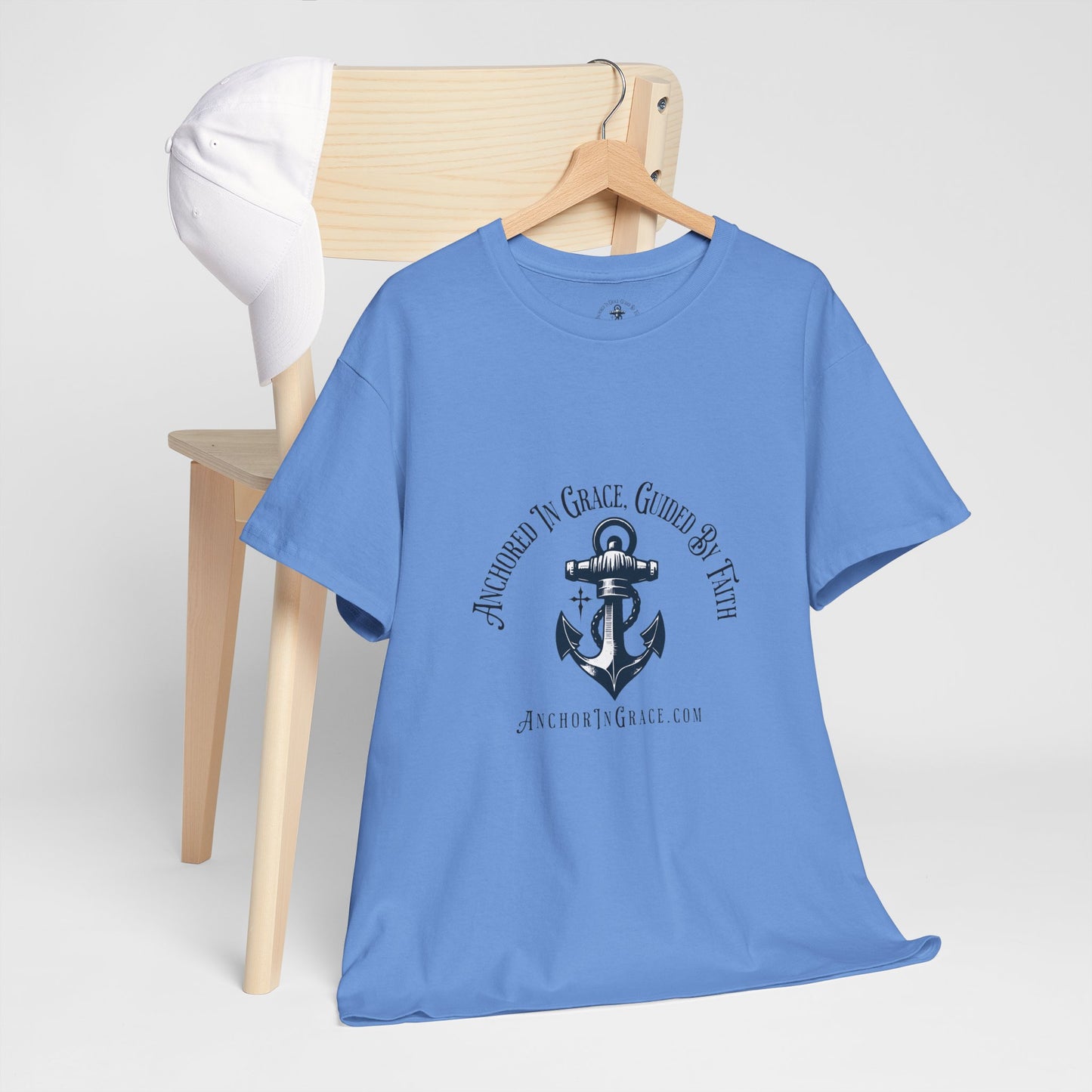 Anchored in Grace , Guided by Faith Graphic Unisex Heavy Cotton Tee