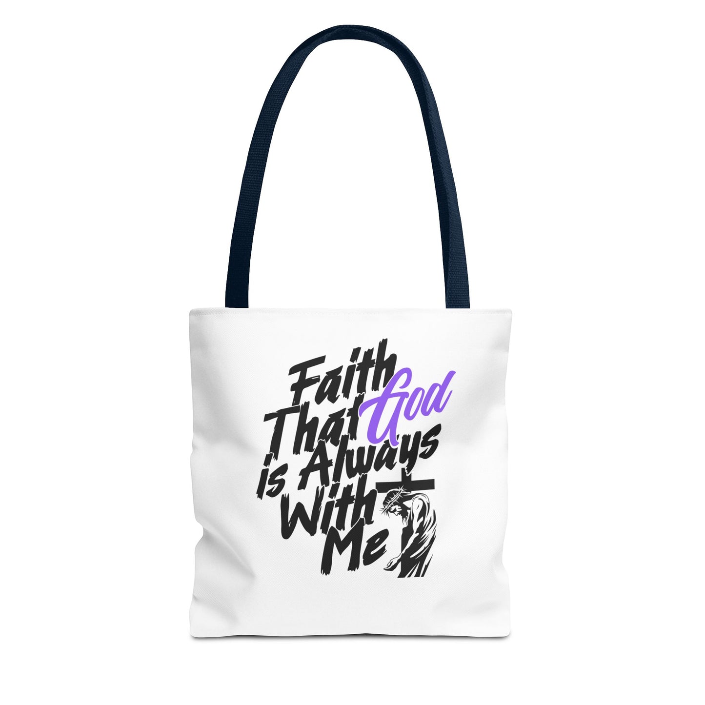 Faith Tote Bag with Jesus and Cross Design