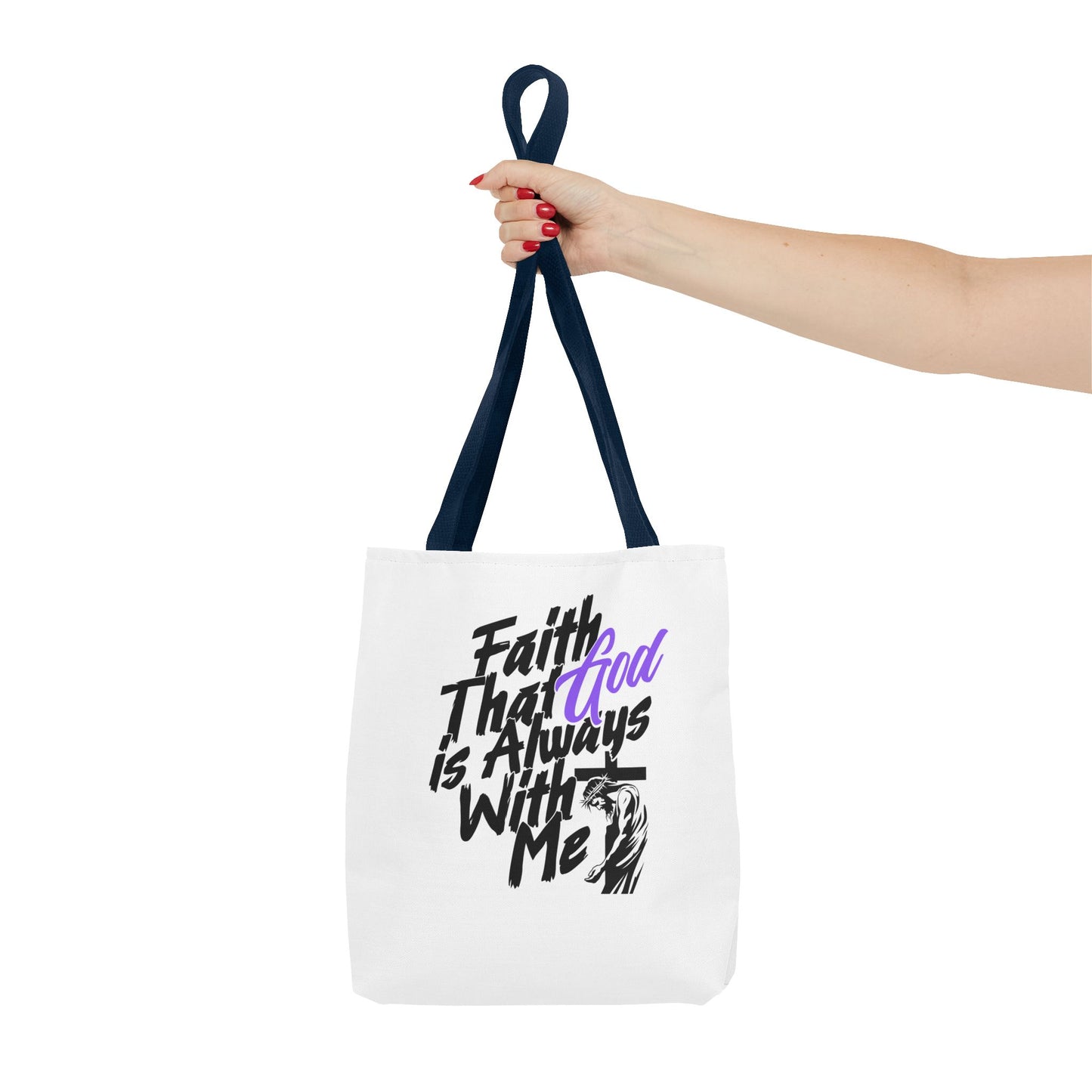 Faith Tote Bag with Jesus and Cross Design