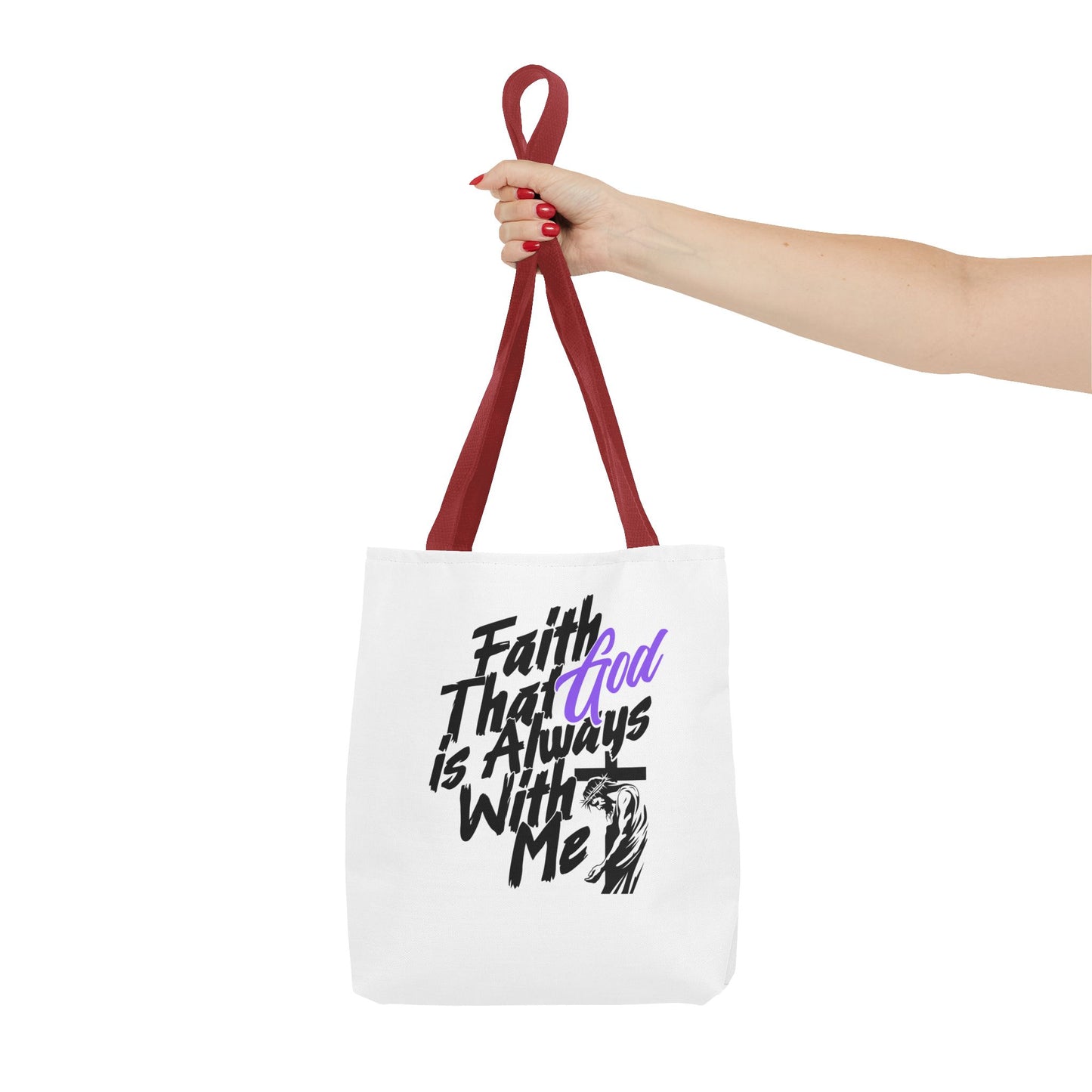 Faith Tote Bag with Jesus and Cross Design