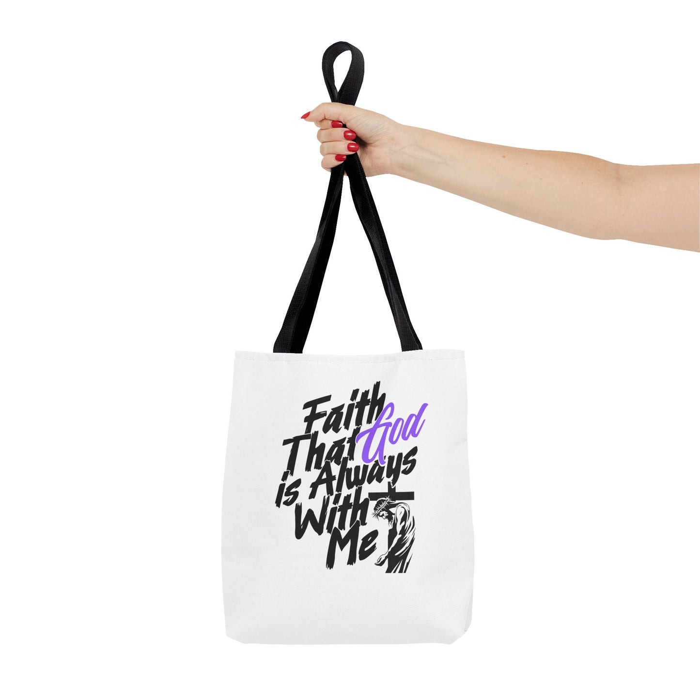 Faith Tote Bag with Jesus and Cross Design