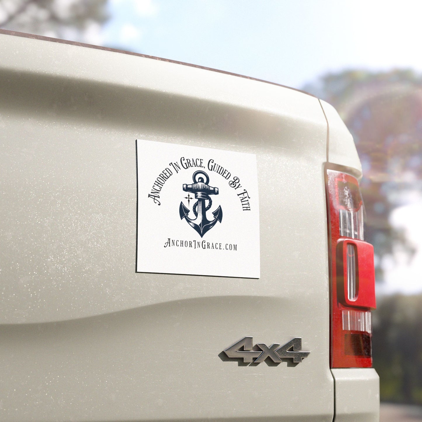 Inspirational Anchor Car Magnet - 'Anchored In Grace, Guided By Faith' - Perfect for Faith & Nautical Lovers