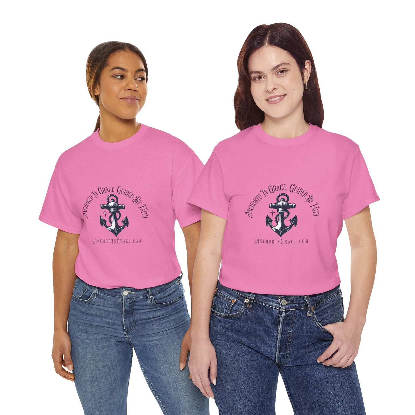 Anchored in Grace , Guided by Faith Graphic Unisex Heavy Cotton Tee