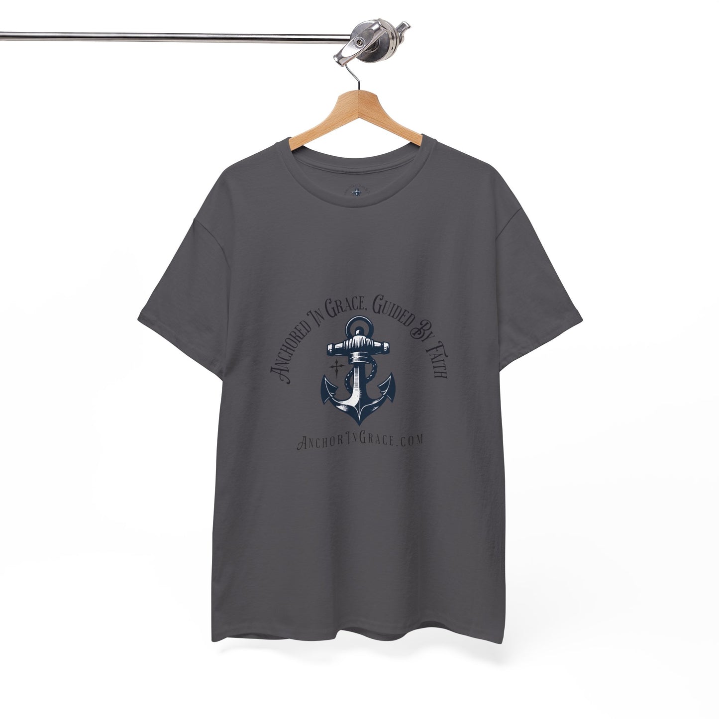 Anchored in Grace , Guided by Faith Graphic Unisex Heavy Cotton Tee