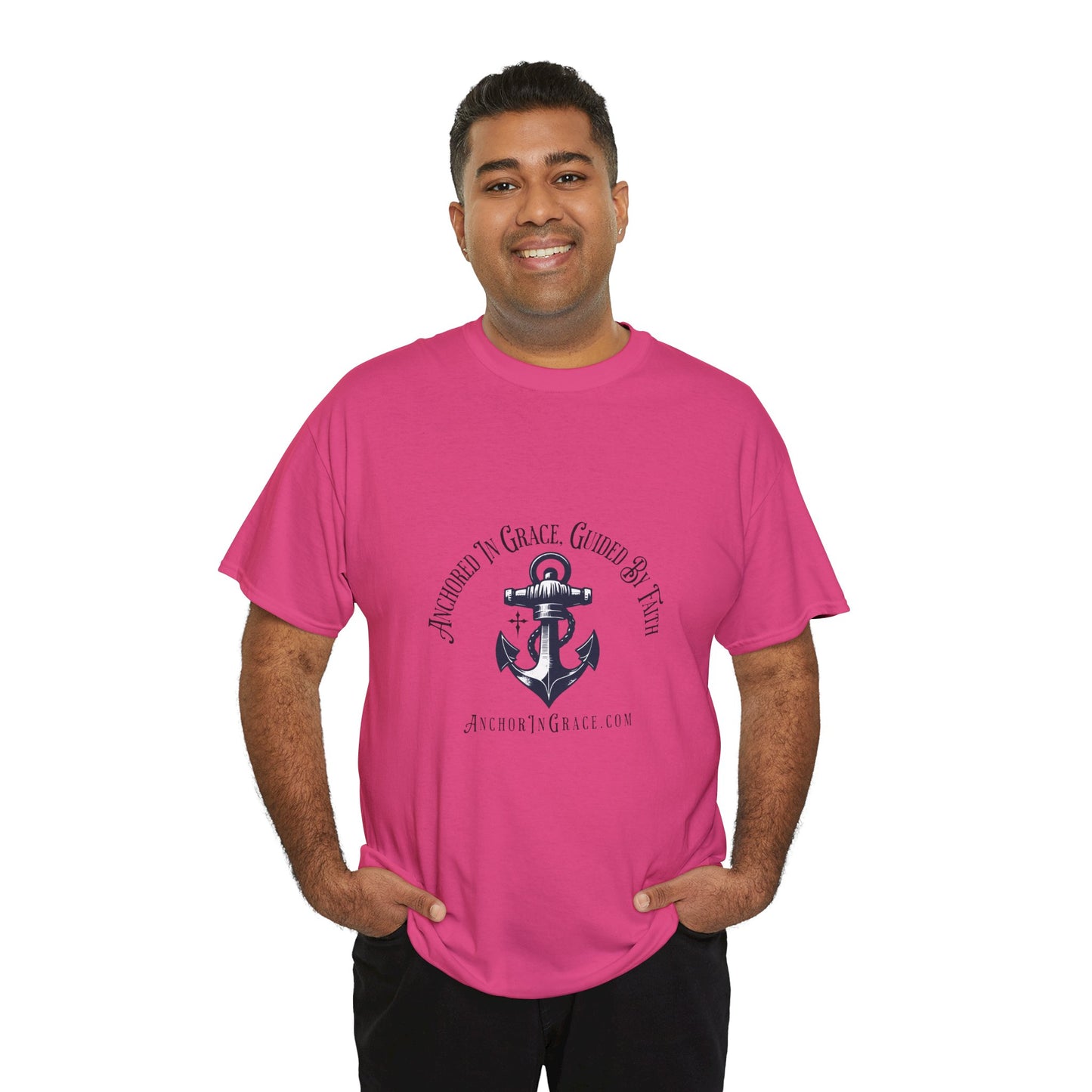 Anchored in Grace , Guided by Faith Graphic Unisex Heavy Cotton Tee