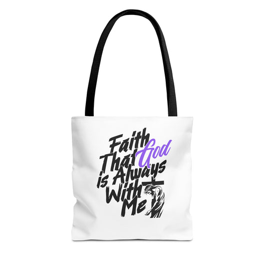 Faith Tote Bag with Jesus and Cross Design