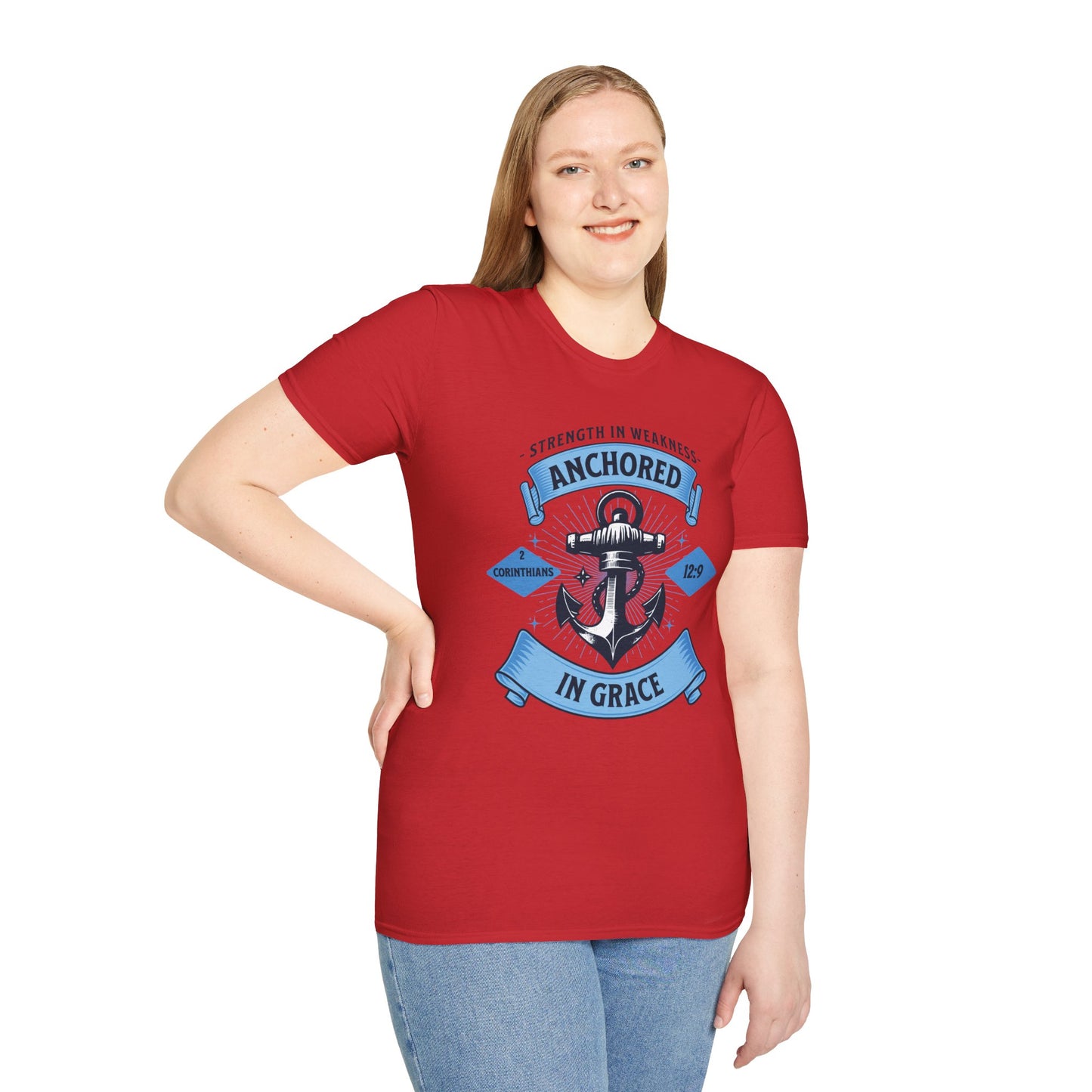 Anchored in Grace Strength in Weakness Unisex T-Shirt