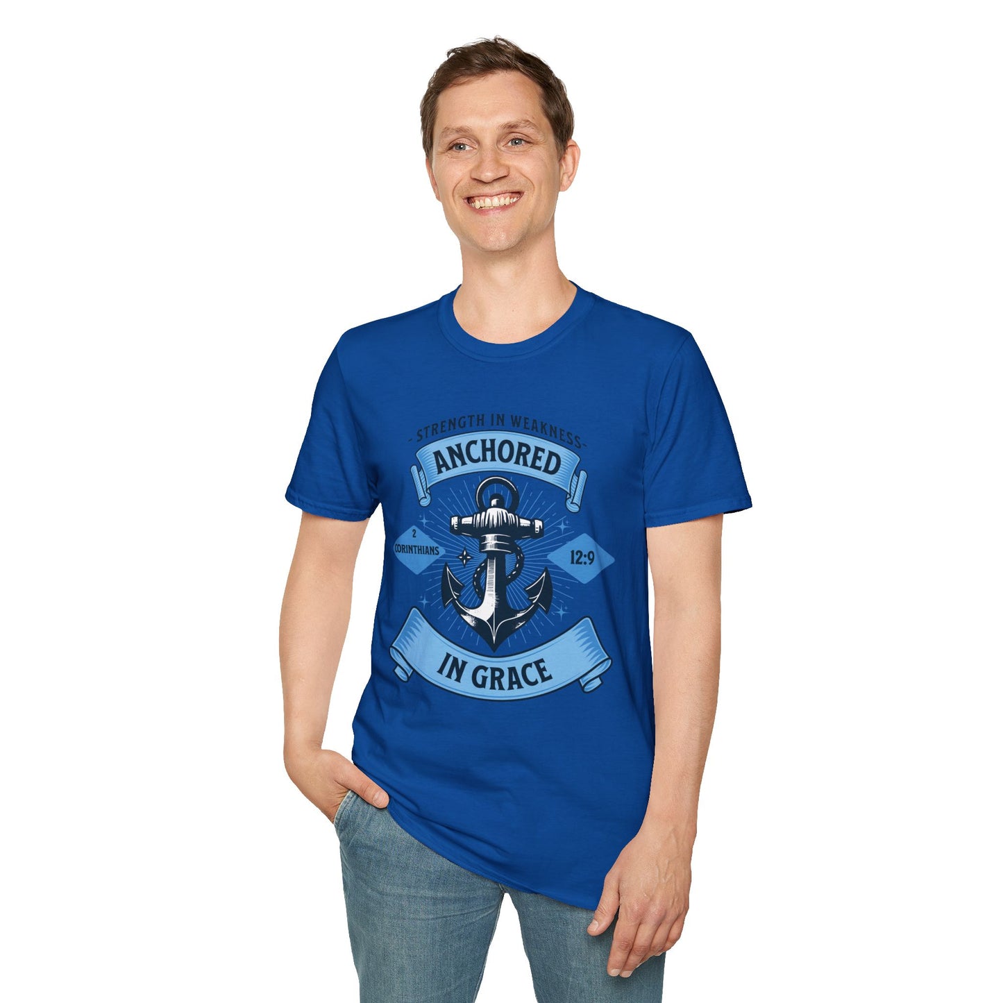 Anchored in Grace Strength in Weakness Unisex T-Shirt